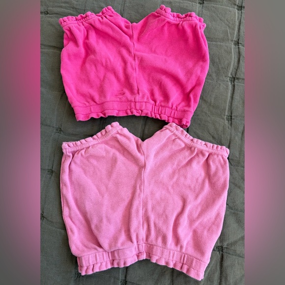 Lot of 7 girls’ cotton bubble shorts, pink and green, 18mo - Picture 6 of 10